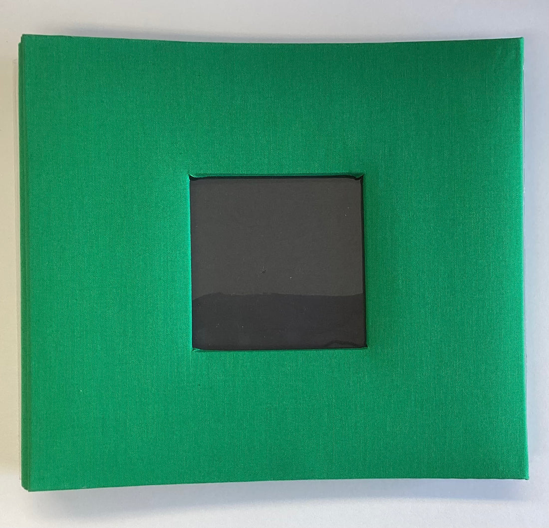 Postbound Album GREEN FABRIC Frame 8"X8" Scrapbook Memory