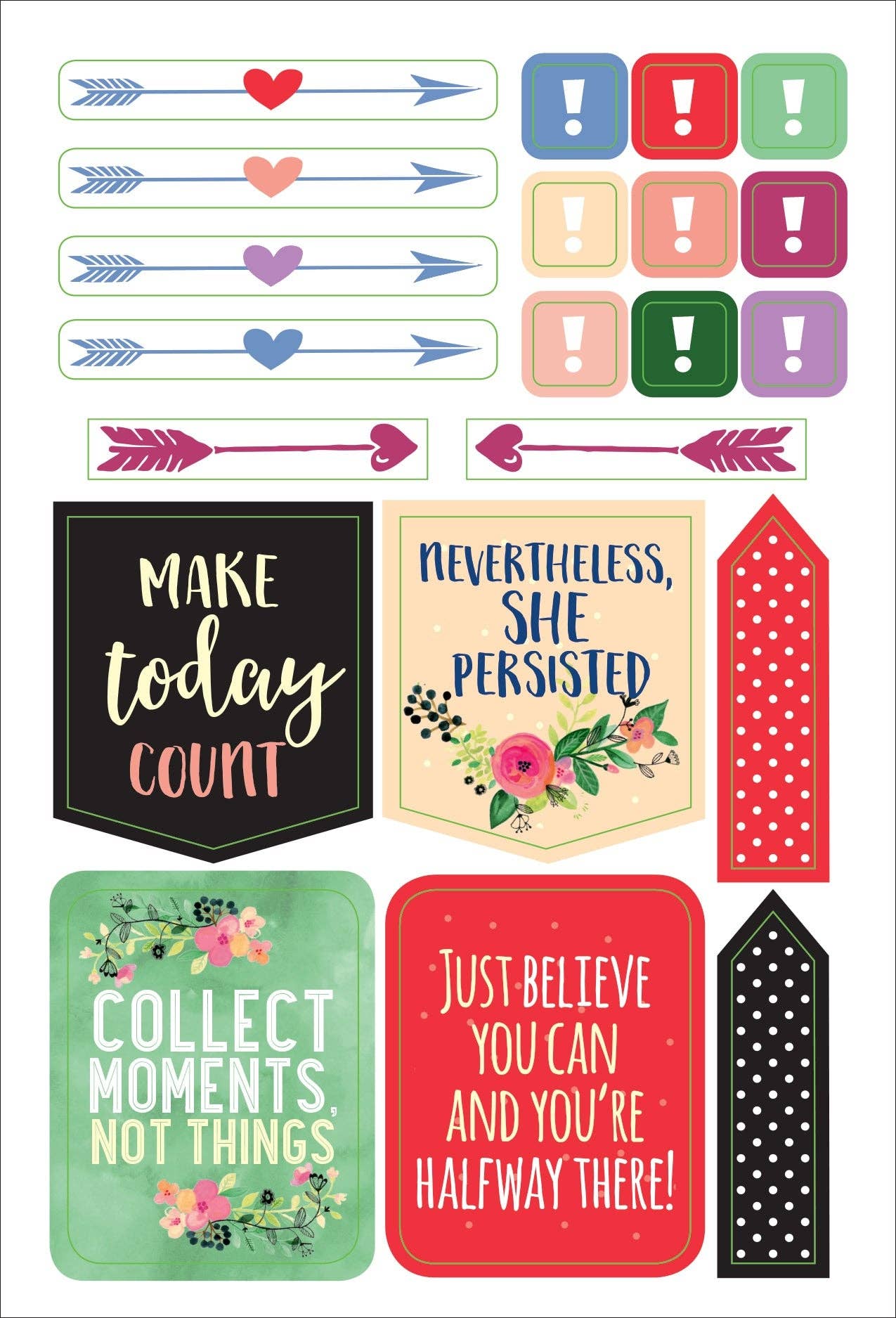 Peter Pauper Planner Stickers SHE BELIEVED SHE COULD Essentials