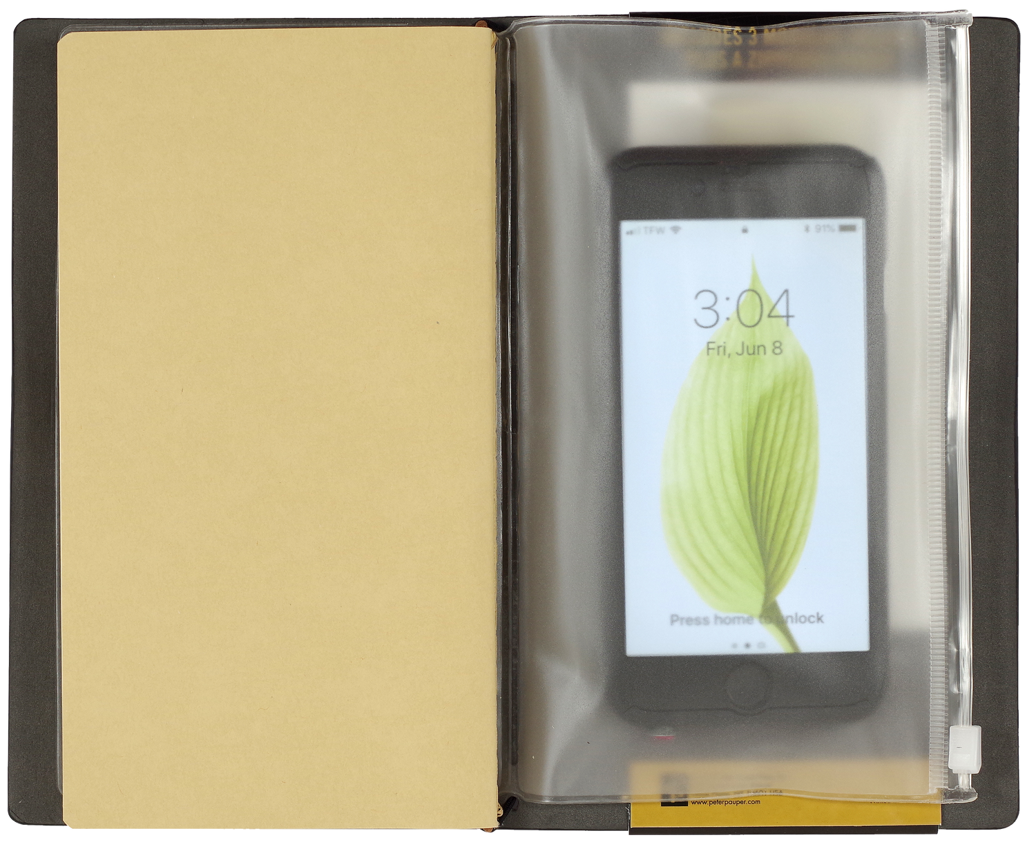 Peter Pauper VOYAGER BLACK Travel Journal Notebook
