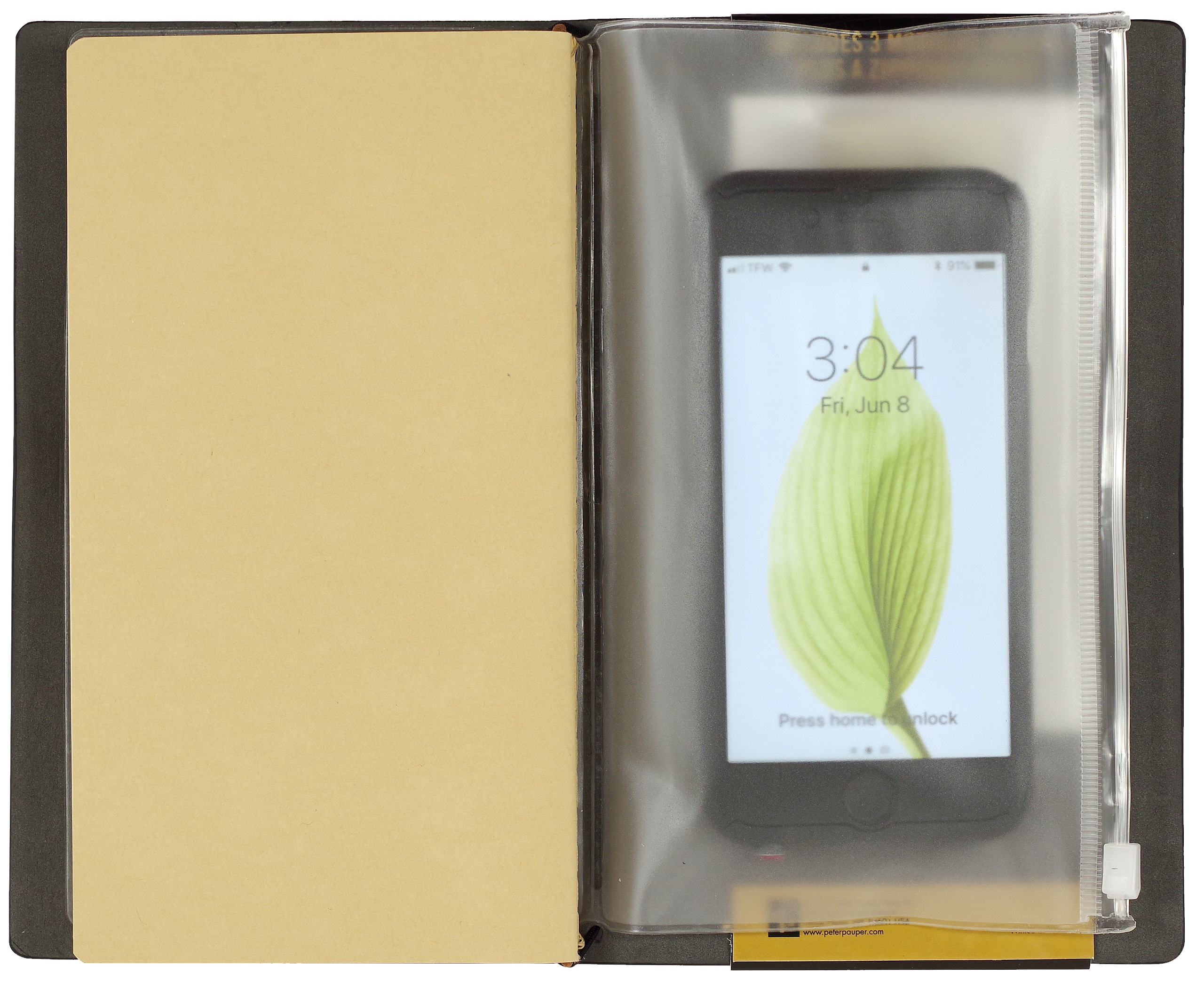 Peter Pauper VOYAGER BLACK Travel Journal Notebook