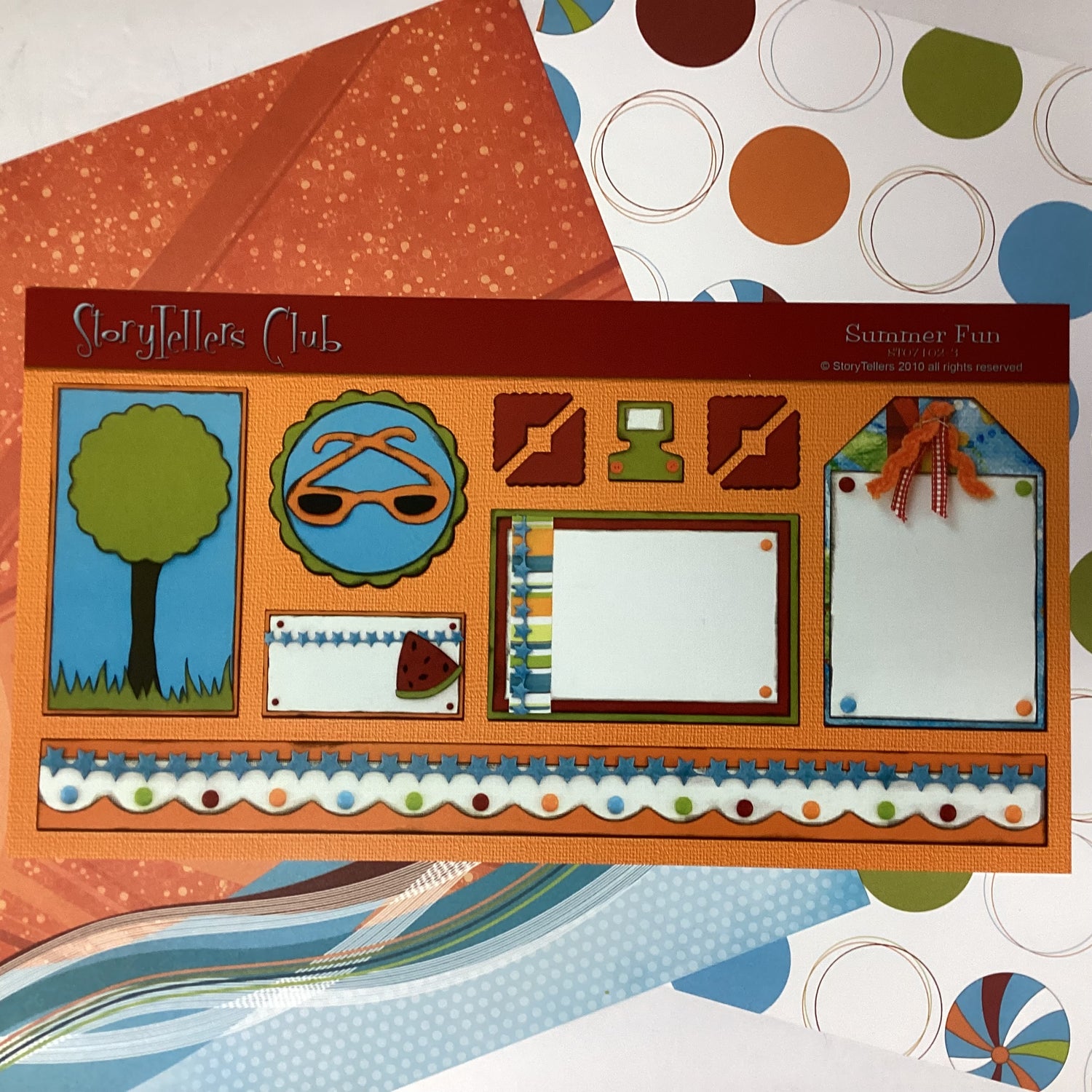 Storytellers SUMMER FUN KIT 12&quot;X12&quot; Scrapbook Paper &amp; DieCuts 5pc