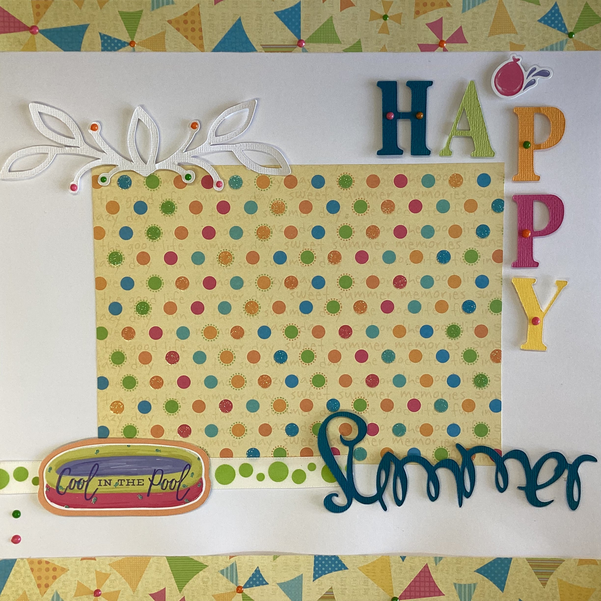 Premade HAPPY SUMMER 12&quot;x12&quot; Scrapbook Page