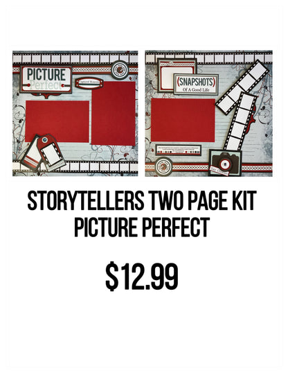 Storytellers Page Kit PICTURE PERFECT (2) 12X12 Scrapbook Layouts