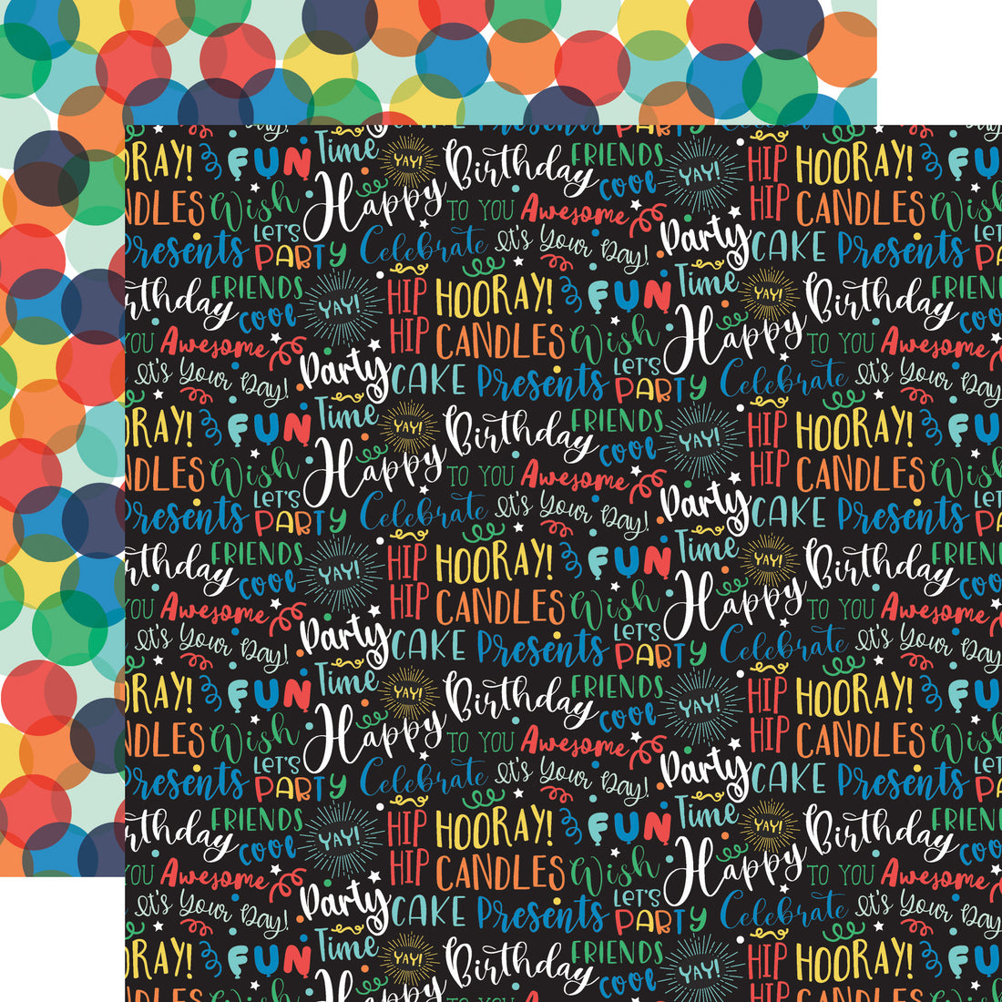 Echo Park It’s Your BIRTHDAY BOY WORDS 12"X12" Scrapbook Paper