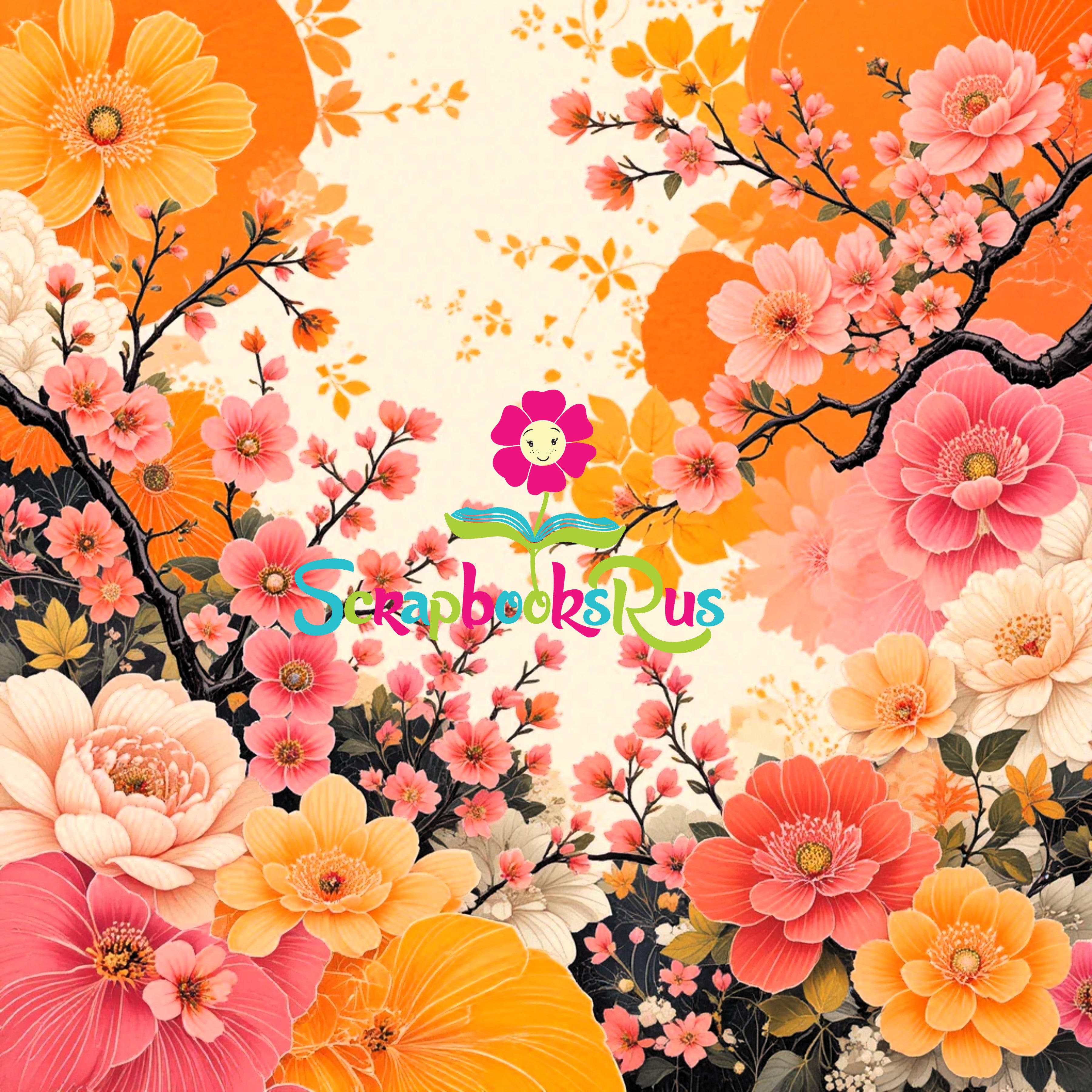 Scrapbooksrus BLOSSOMS IN JAPAN PACK 12pc 12"X12" Scrapbook Paper