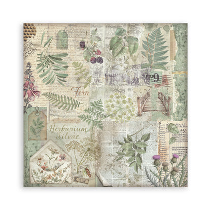 Stamperia HERBARIUM SILVAE 12”X12” Maxi Backgrounds Paper Pad