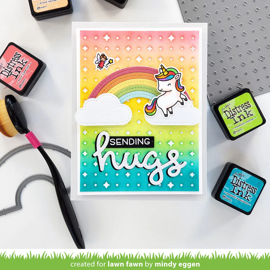 Lawn Cuts STITCHED RAINBOW Custom Craft Dies 10pc