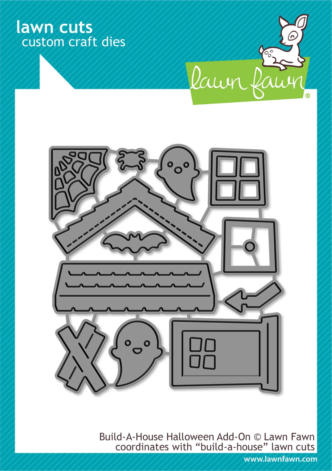 Lawn Cuts BUILD A HOUSE HALLOWEEN ADD-ON Custom Craft Dies 12pc