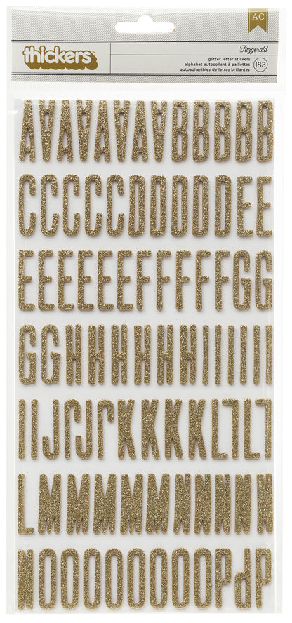 Thickers Shimelle FITZGERALD Gold Glitter Foam Alphabet Stickers