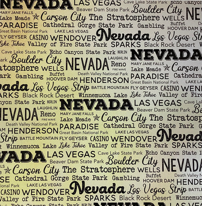 NEVADA POSTAGE MAP Double Sided 12&quot;X12&quot; Scrapbook Travel Paper