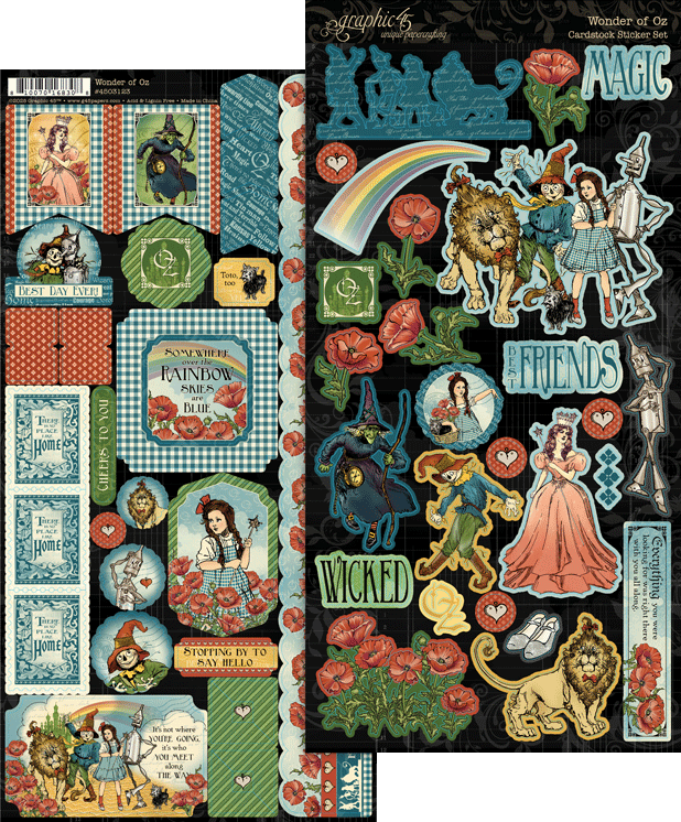 Graphic 45 WONDER OF OZ Cardstock Sticker Set