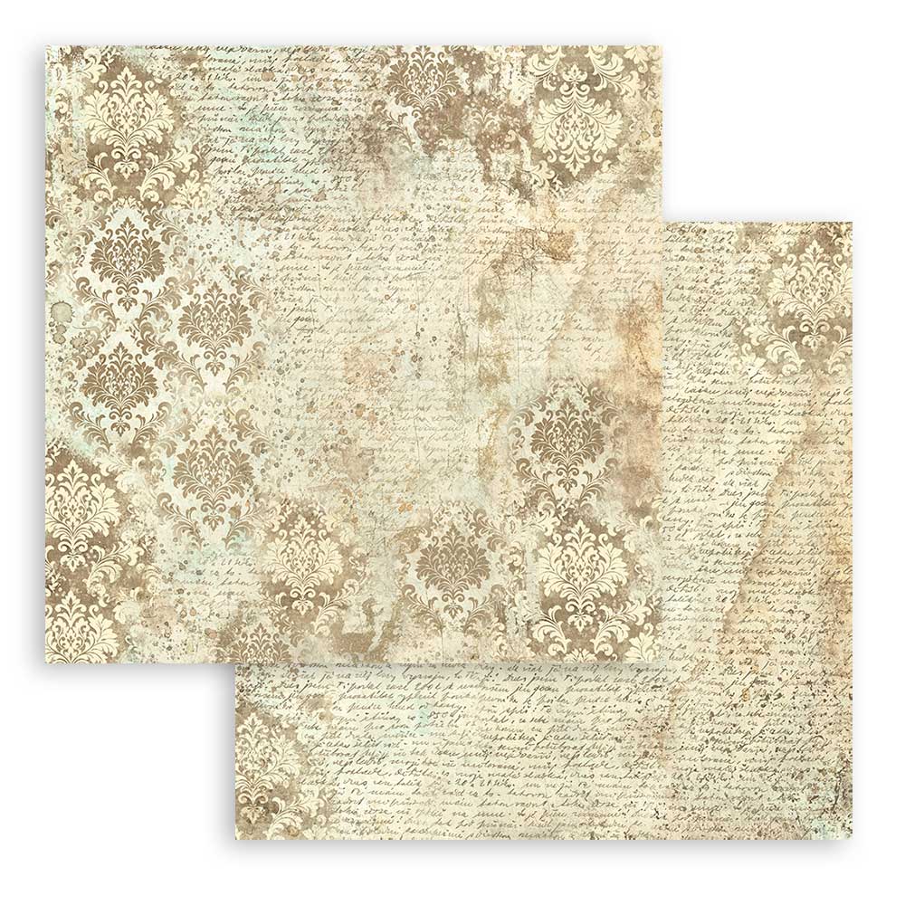 Stamperia Maxi Backgrounds BROCANTE ANTIQUES 12&quot;X12&quot; Scrapbook Paper Pack