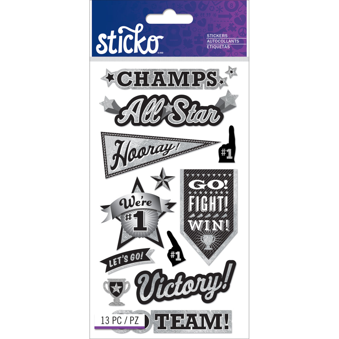 Sticko SPORTS WORDS Stickers 13pc