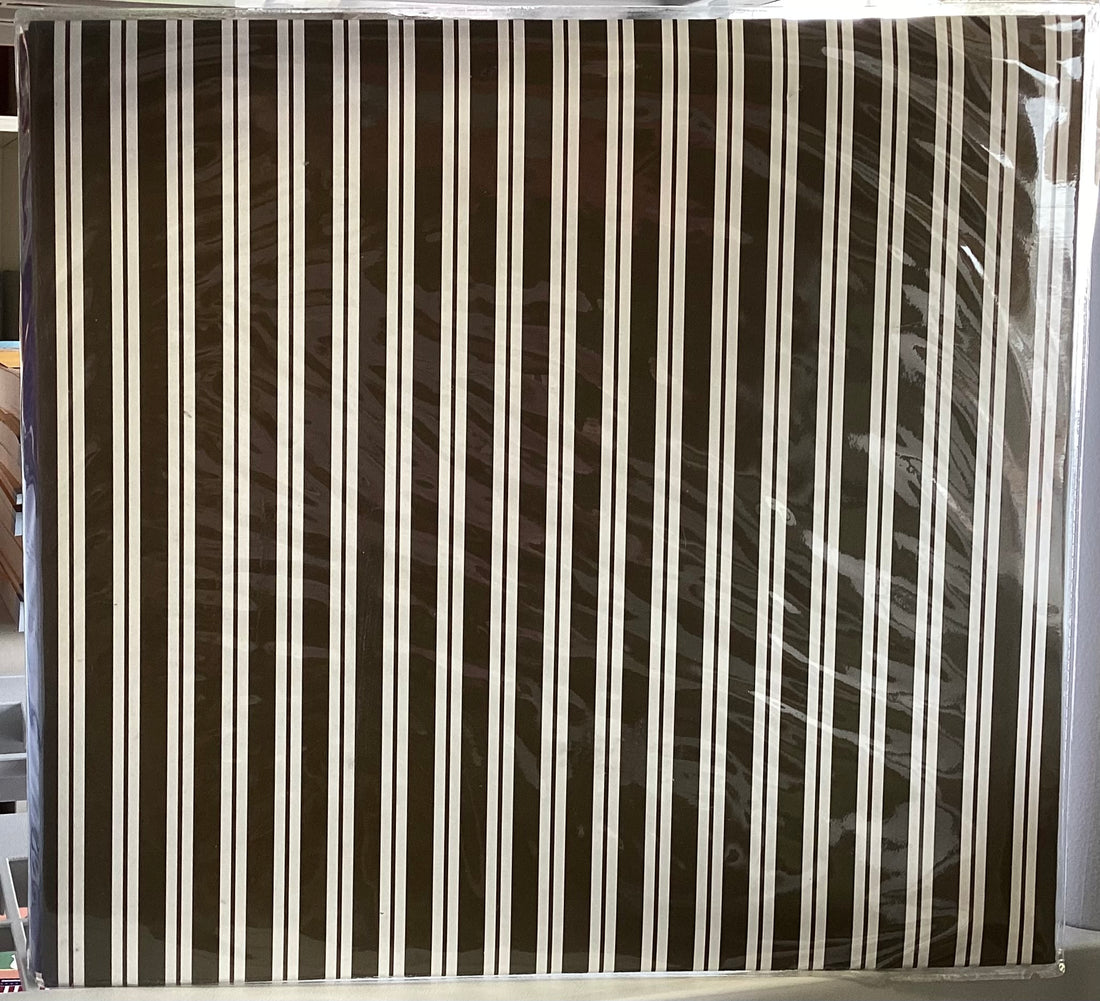 BROWN WHITE STRIPES 12”x12” Postbound Scrapbook Album