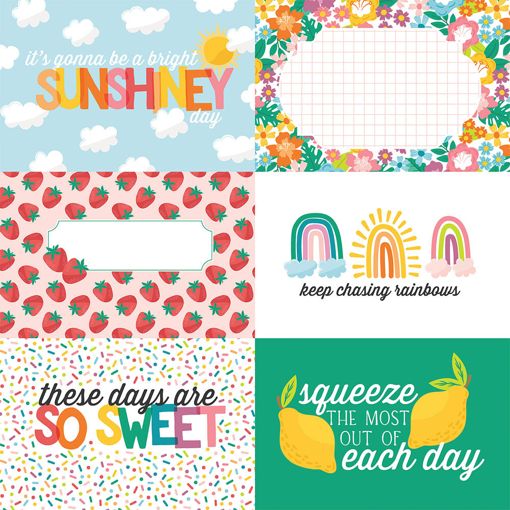 Echo Park Sunny Days Ahead 6X4 JOURNALING CARDS 12”X12” Scrapbook Paper