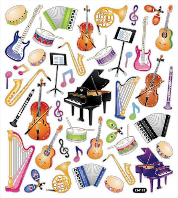 Sticker King ORCHESTRA INSTRUMENTS Foil Stickers 50pc