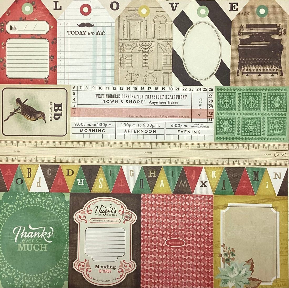 Crate Paper DIY SHOP 12X12 Scrapbook Paper