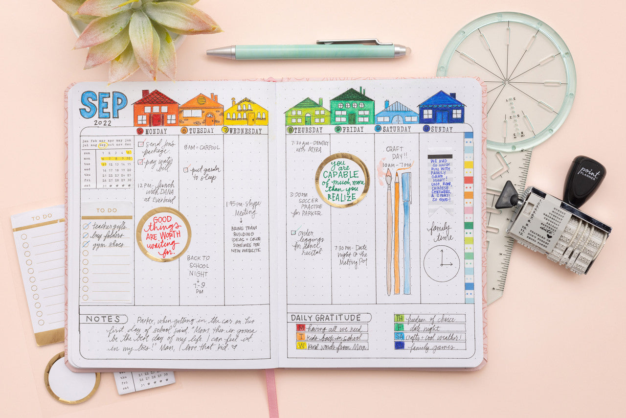 Point Planner PINK FLORAL A5 Perfect Bound Planner