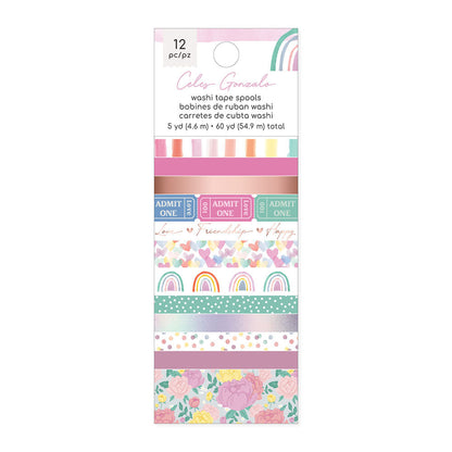 Celes Gonzalo RAINBOW AVENUE Washi Tape 12 Rolls