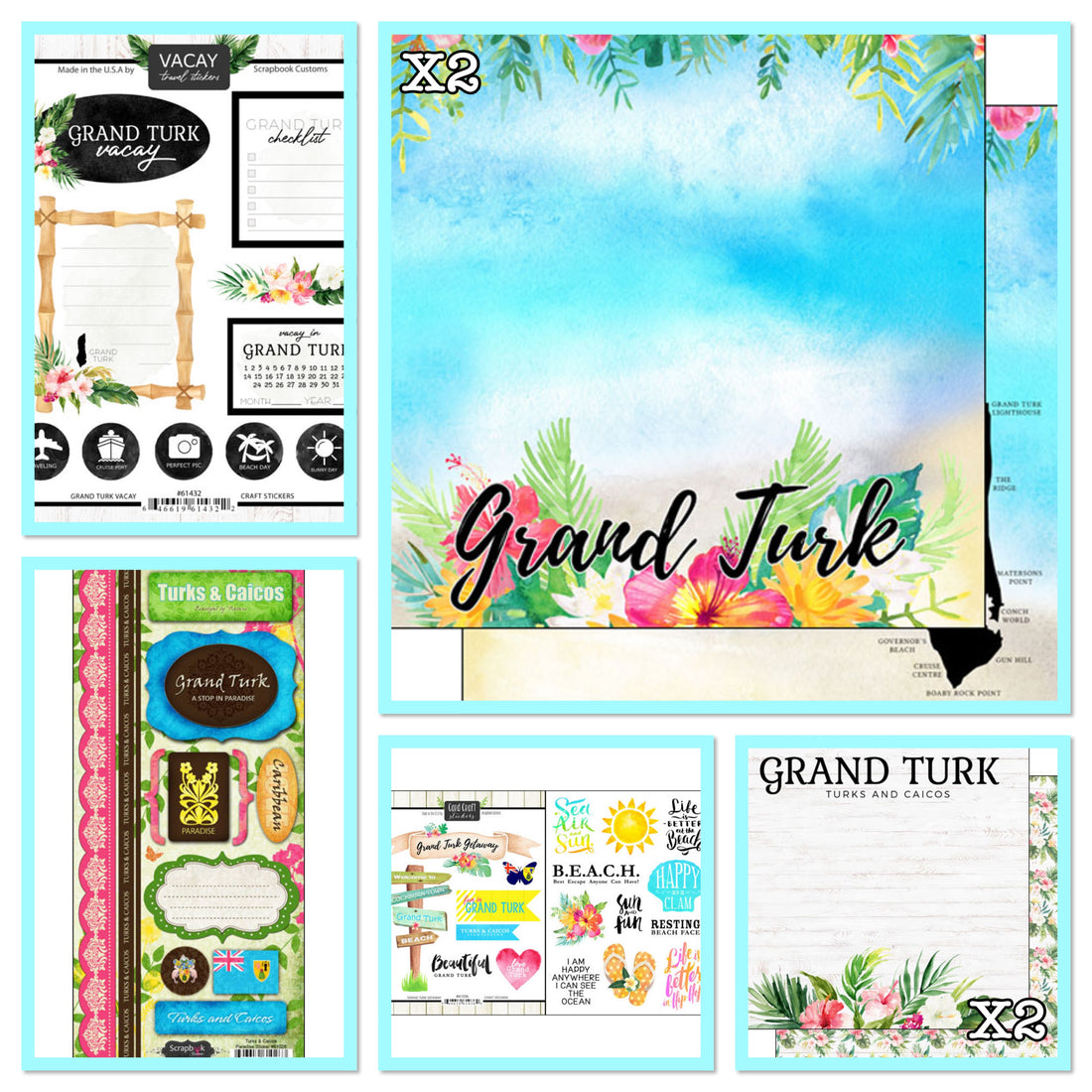 Scrapbooksrus GRAND TURKS AND CAICOS 12”X12” Scrapbook Kit