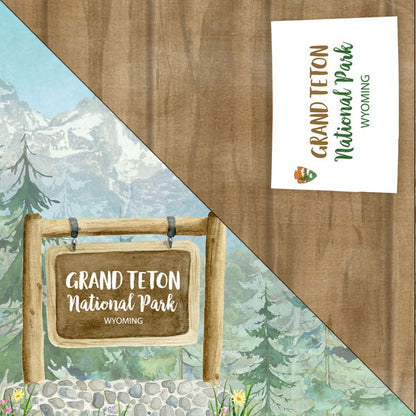 GRAND TETON KIT Papers and Stickers 3pc National Park Wyoming