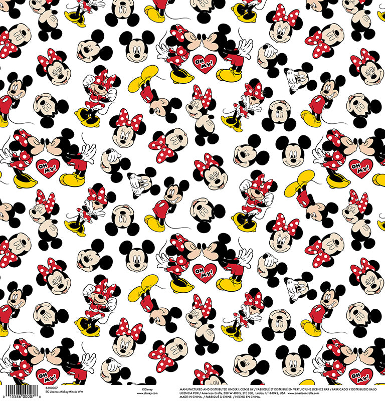 Disney Ek Success MICKEY MOUSE &amp; FRIENDS 12X12 Scrapbook Paper