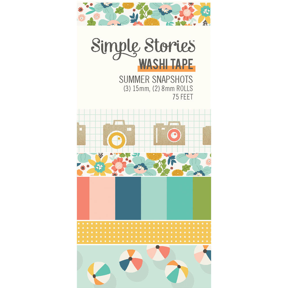 Simple Stories SUMMER SNAPSHOTS Washi Tape 5 Rolls