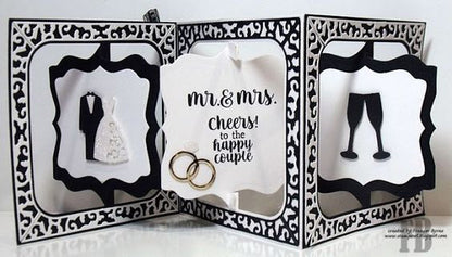 Karen Burniston FANCY LABEL ACCORDION Craft Die Set 6pc