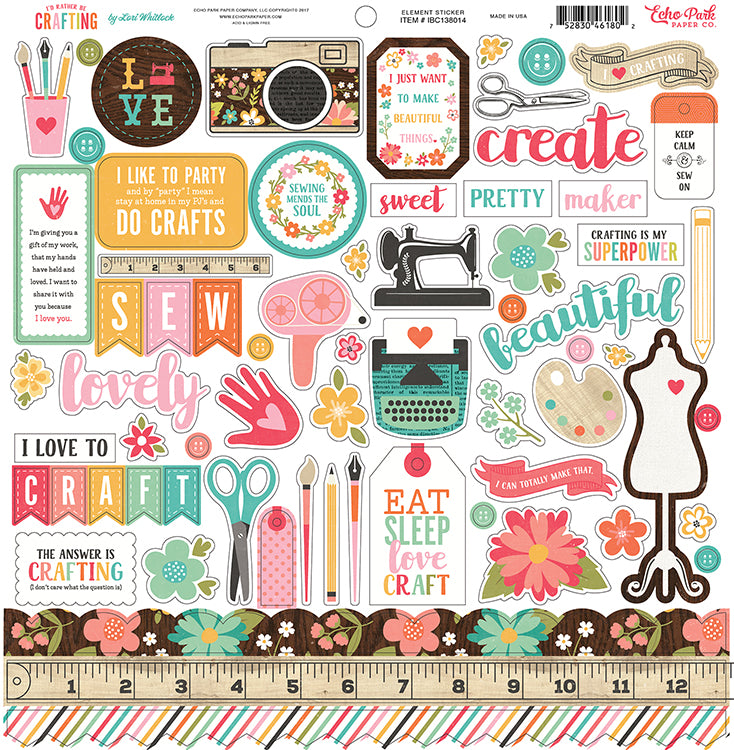 Echo Park I’D RATHER BE CRAFTING 12"x12" Scrapbook Collection Kit
