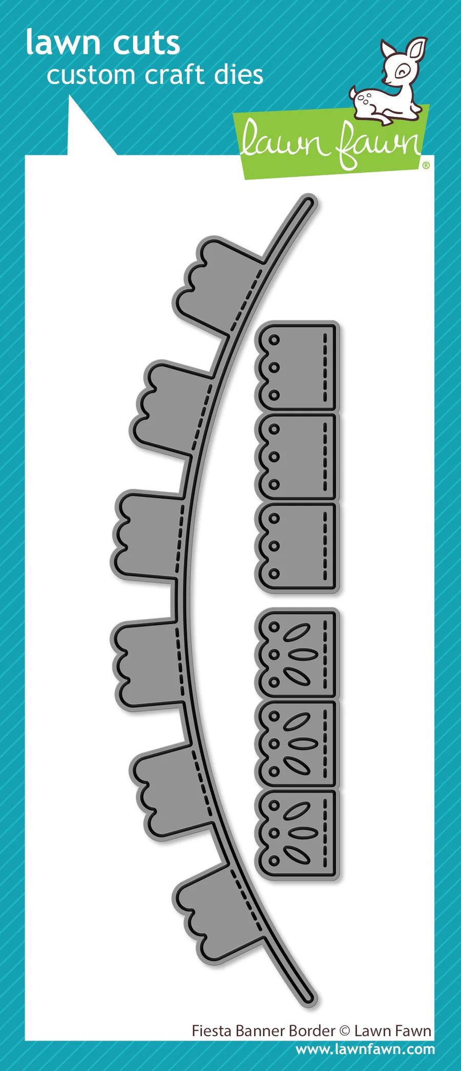 Lawn Cuts FIESTA BANNER BORDER Custom Craft Dies 3pc