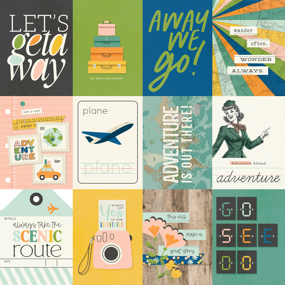 Simple Stories HAPPY TRAVELS 12”X12” Scrapbook Paper