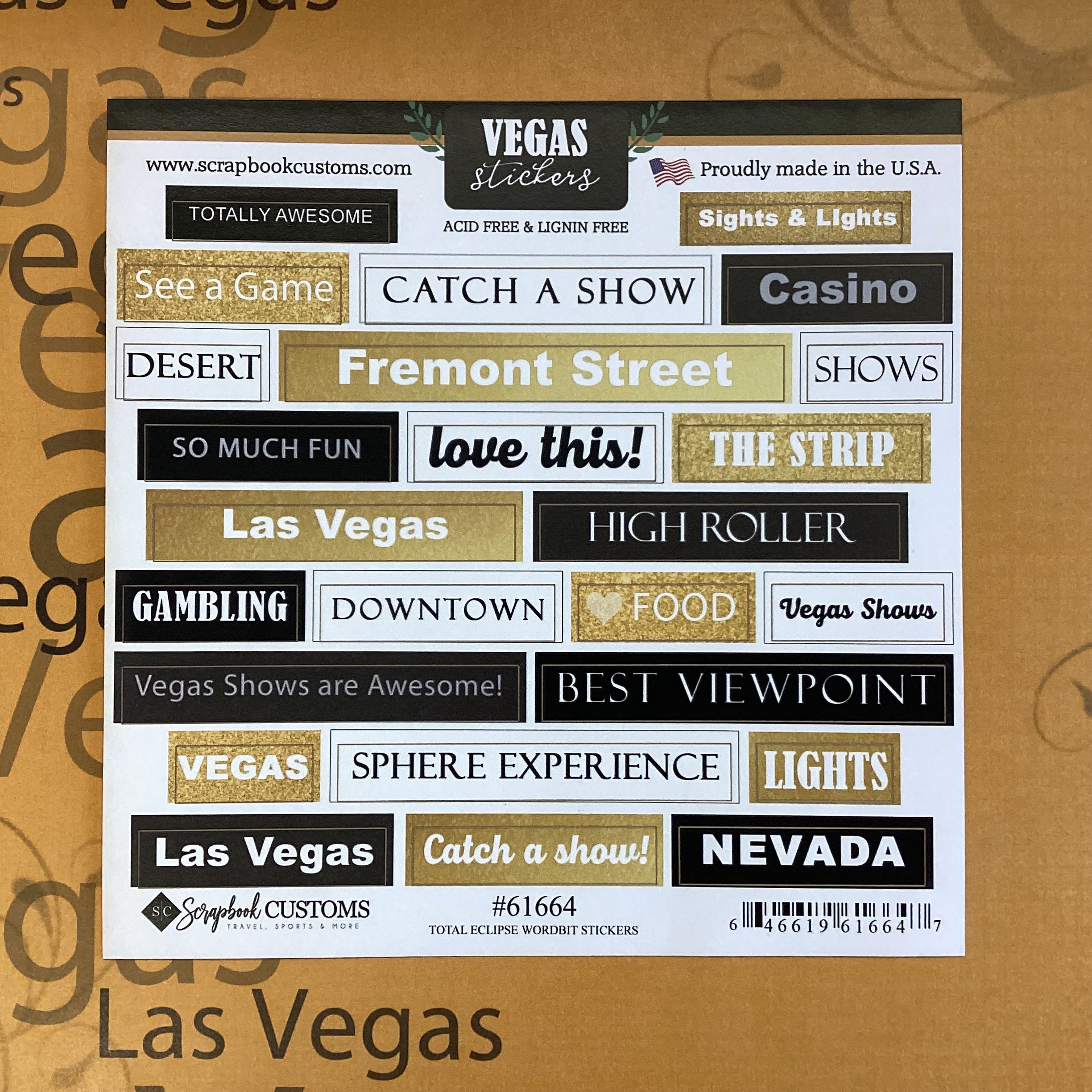 Scrapbook Customs VEGAS STICKERS 6X6 Wordbit Sticker 25pc