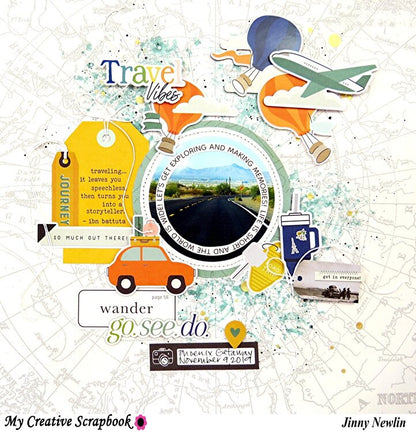 Simple Stories HAPPY TRAVELS Cardstock Stickers
