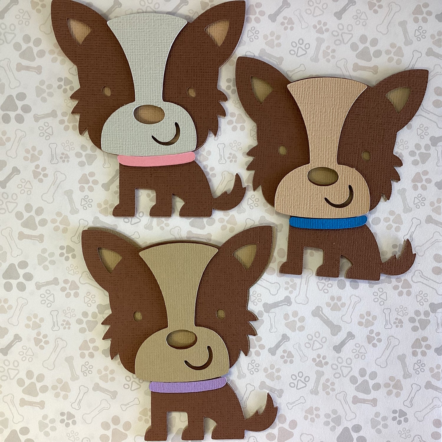 Diecut TERRIER PUPPY Dog 3D Die Cut Embellishment 4”