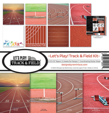 Reminisce LET’S PLAY! TRACK &amp; FIELD 12&quot;X12&quot; Scrapbook Kit 9pc
