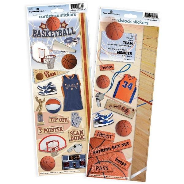 Paper House BASKETBALL CARDSTOCK STICKERS Value Pack