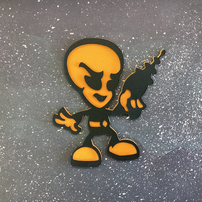 ALIEN WITH LASER 3D Scrapbook Die Cut Embellishment