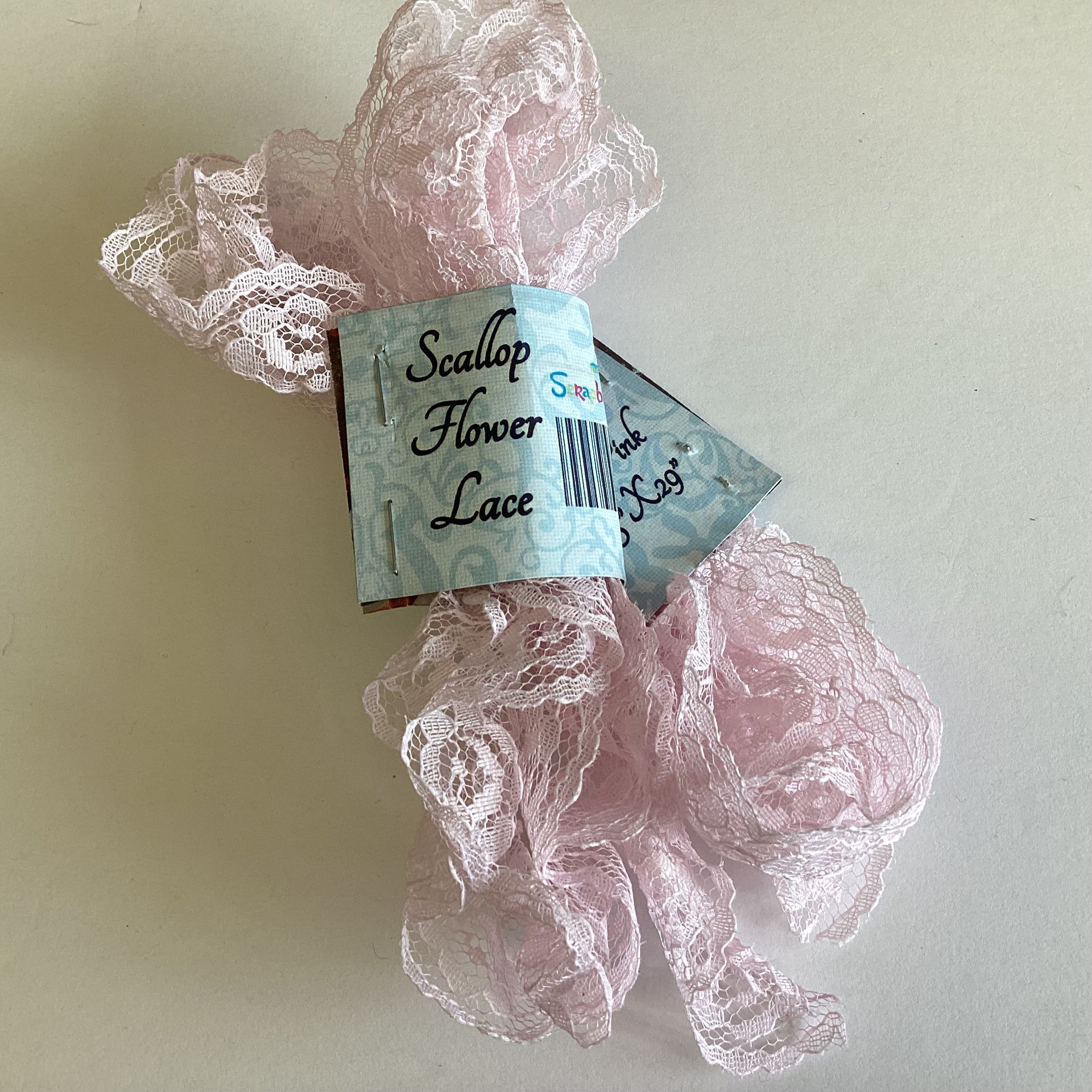 Scrapbooksrus Vintage Lace SOFT PINK SCALLOP FLOWER Ribbon Trim 1.25”X29”