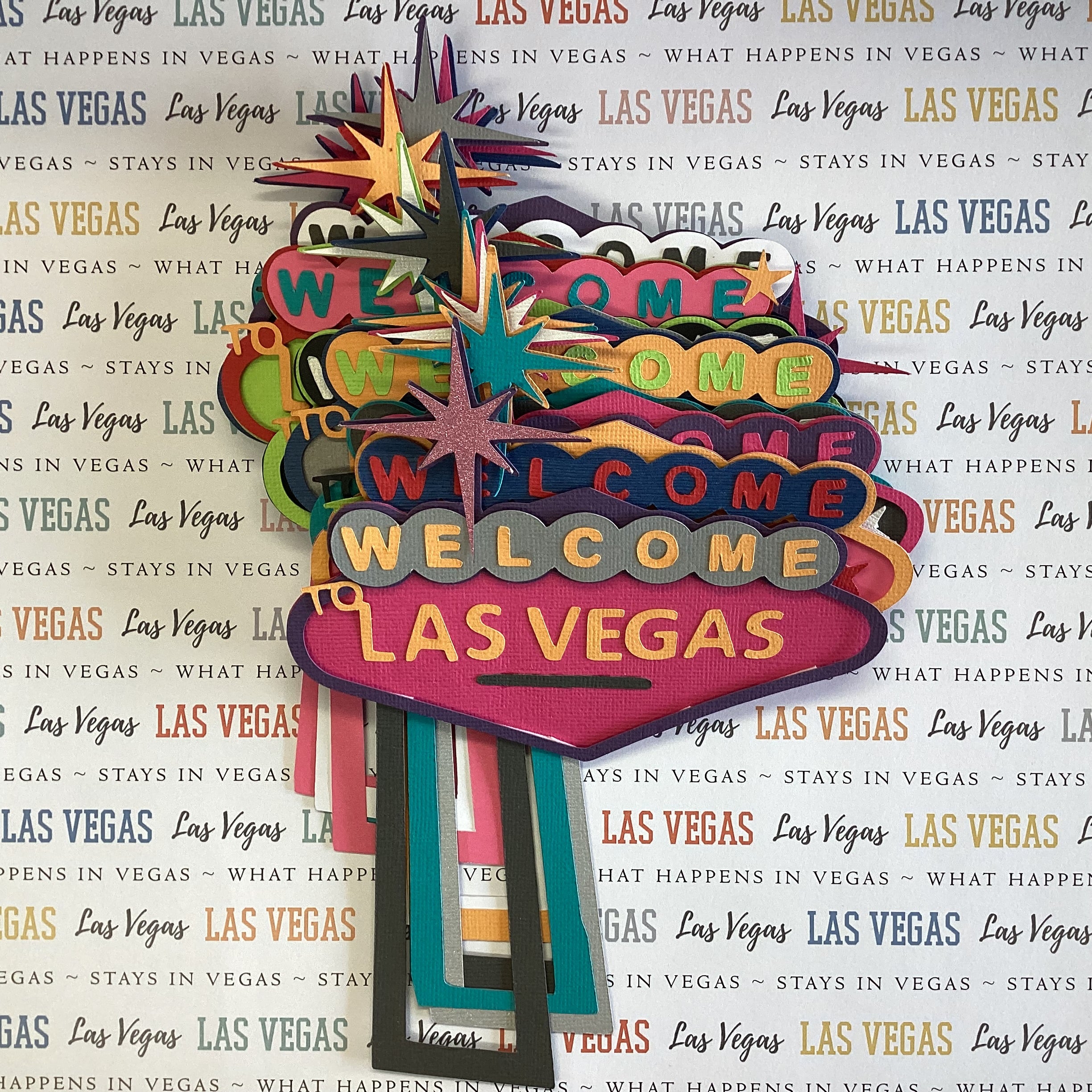 WELCOME TO LAS VEGAS SIGN Las Vegas Scrapbook Diecut