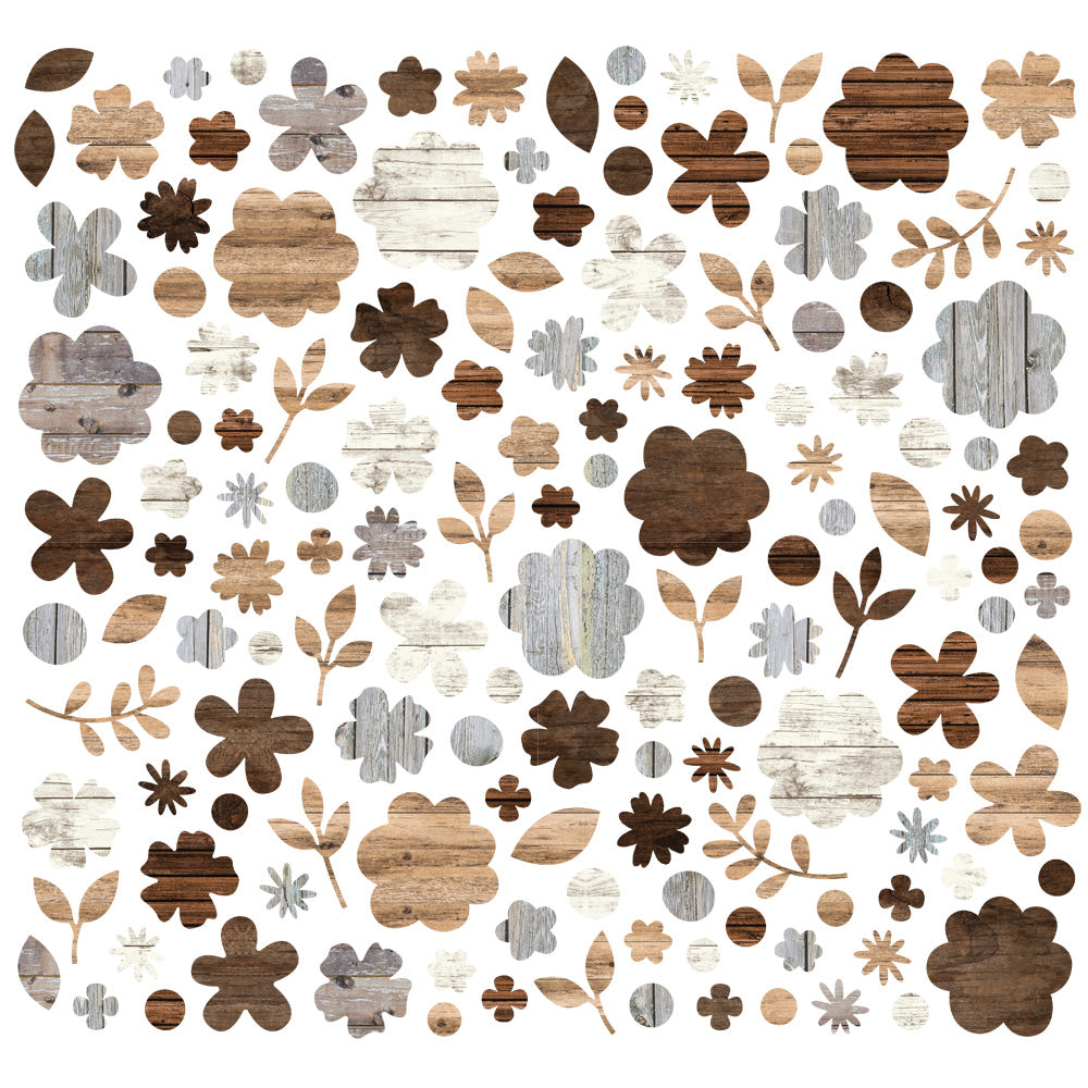 Simple Stories Color Vibe WOODS Flower Bits 143pc