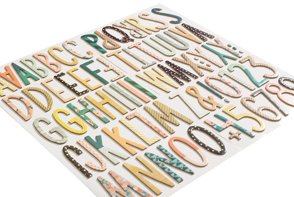 Thickers Crate Paper Wonder TRINKET Patterned Chipboard Letter Stickers