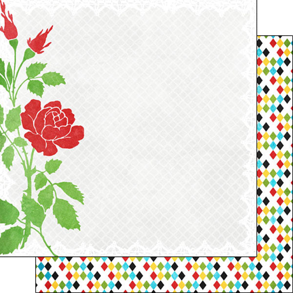 Magical ROSE &amp; DIAMONDS 12&quot;X12&quot; Scrapbook Paper