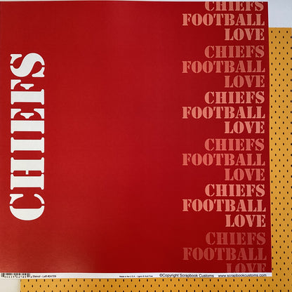 Scrapbooksrus CHIEFS FOOTBALL 12&quot;X12&quot; Scrapbook Paper Kit 12 Sheets
