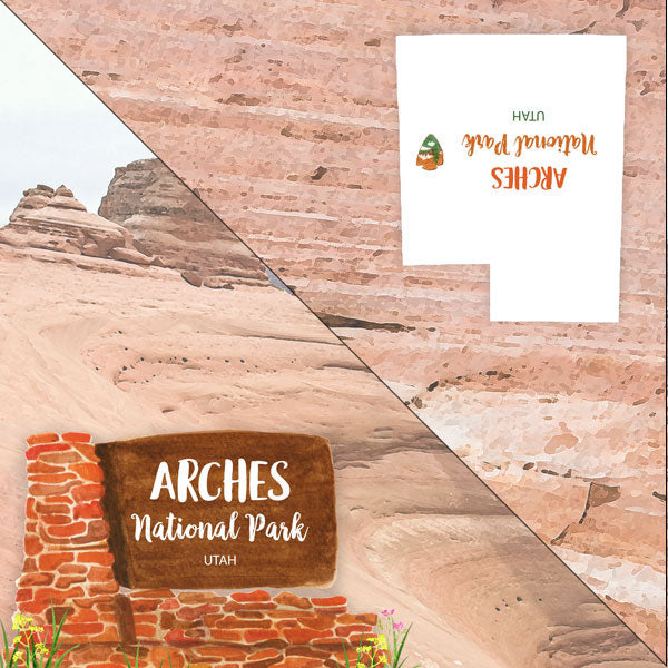 Scrapbooksrus ARCHES KIT Papers and Stickers 5pc National Park Utah