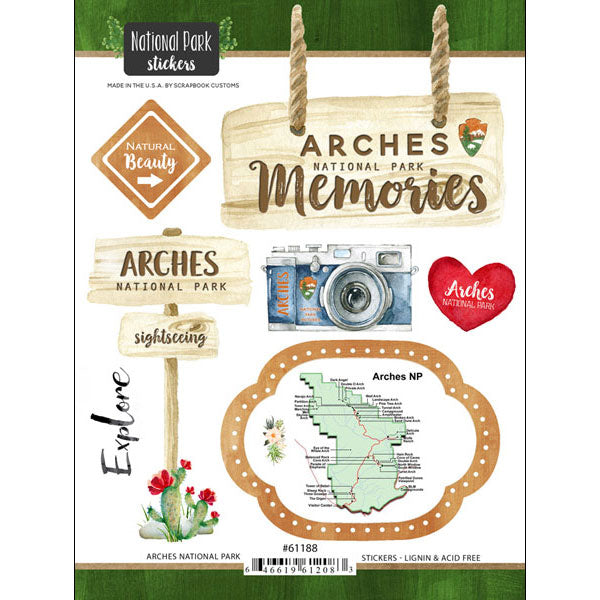 ARCHES KIT Papers and Stickers 3pc National Park Utah