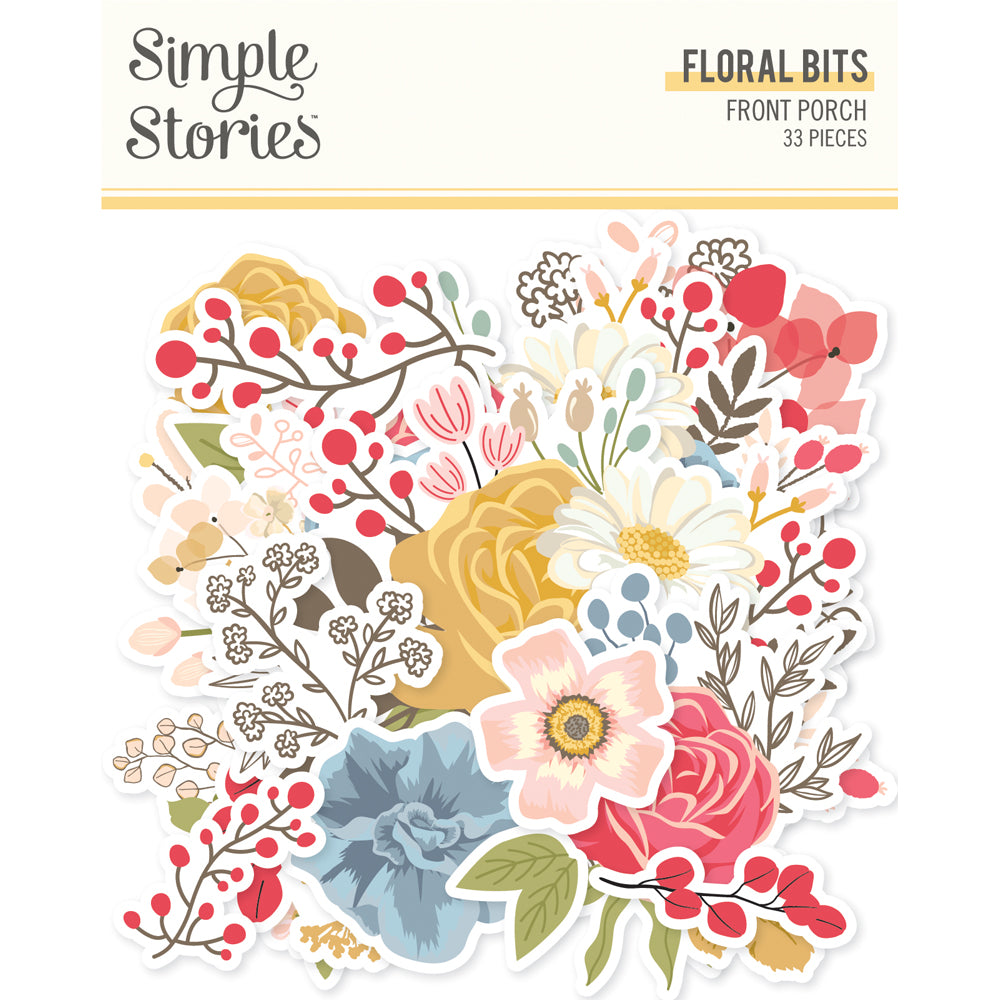 Simple Stories FRONT PORCH Floral Bits 33pc