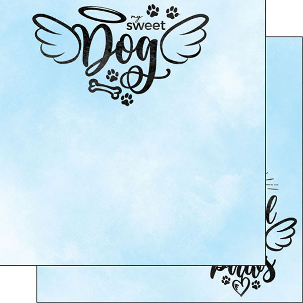 DOG ANGEL WINGS KIT 12X12 Scrapbook Paper Stickers 3pc