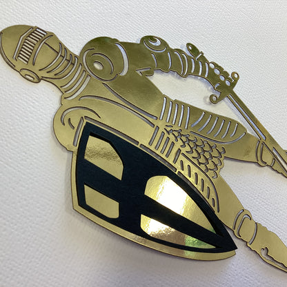 Laser Cut GOLD KNIGHT Diecut Embellishment