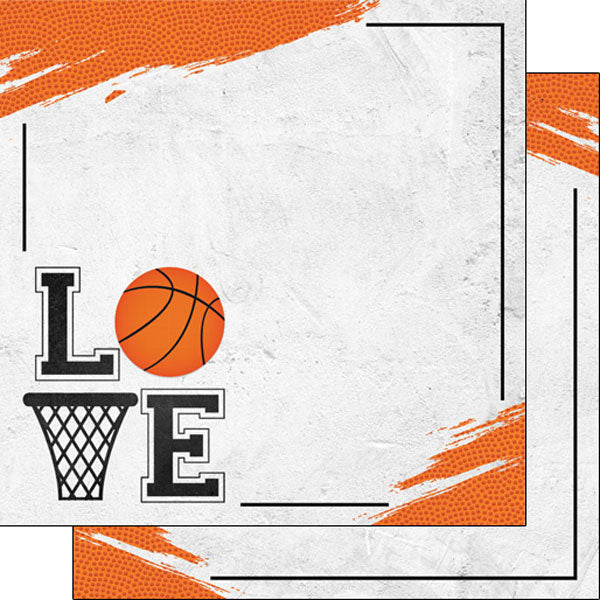 Scrapbook Customs BASKETBALL LOVE 12X12 Scrapbook Paper