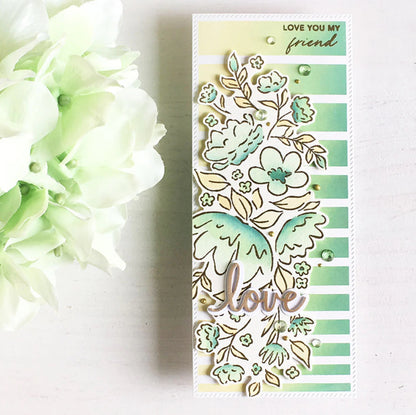 Pinkfresh Studio GRADIATING STRIPES Slim Crafting Stencil 1pc